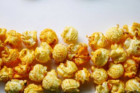 caramel popcorn sweet snack and foodの写真素材