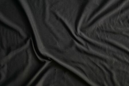 black silk satin texture, cotton fabric backgroundの写真素材