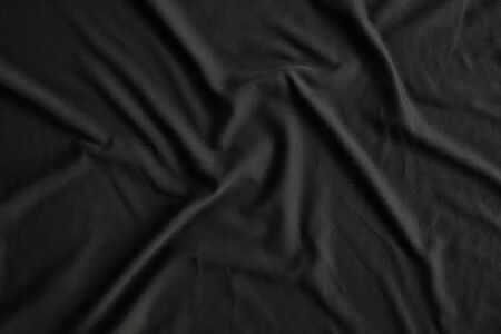black silk satin texture, cotton fabric backgroundの写真素材