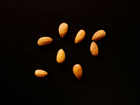 Group Almonds isolated background.の写真素材