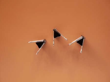 Black Binder clip on backgroundの写真素材