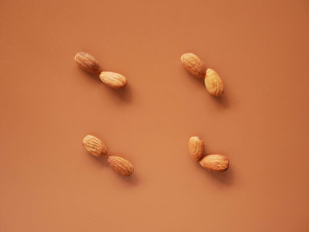 pile of almonds nut isolated background