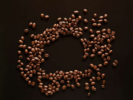 coffee beans background, organic coffee seedの写真素材