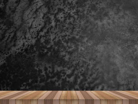 Empty top shelves or table wood on concrete wall background.For product and some thingの写真素材