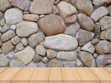 Pattern of stone wall backgroundの写真素材