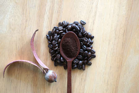 organic coffee beans backgroundの写真素材