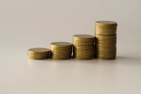 stack coins on the table