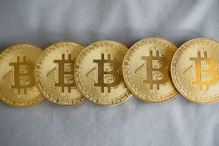 bitcoin for background with selective focusの写真素材