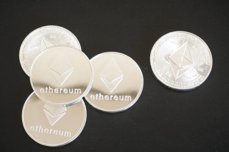 bitcoin digital money for background with copy space