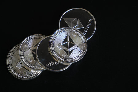 bitcoin for background with selective focus