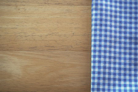 blue plaid fabric or tablecloth background, napkin