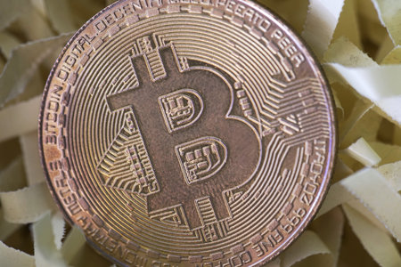 bitcoin cryptography concept digital money, internet banking