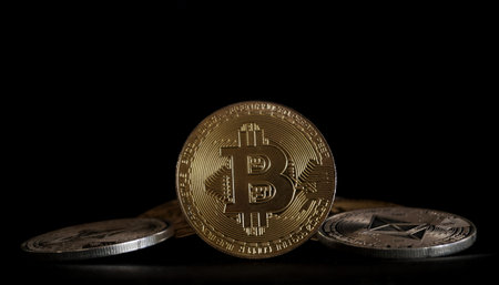 bitcoin cryptography concept digital money, internet banking