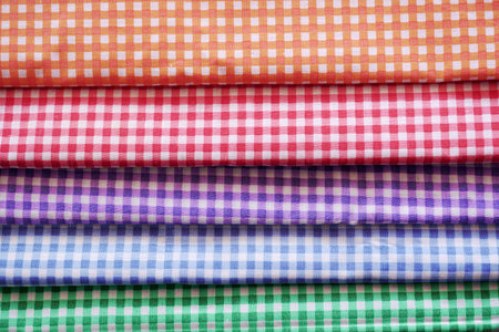 colorful plaid fabric or tablecloth