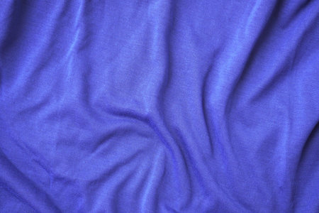Blue satin fabric texture for background. Cloth background with copy spaceの写真素材