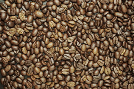Coffee beans background. Coffee beans texture. Coffee beans backgroundの写真素材