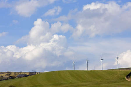 Distant wind-farm and cloudscapeの写真素材
