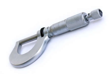 Micrometer caliper gauge isolated on whiteの写真素材