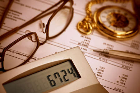 Verifying balance sheetの写真素材