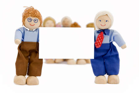 Business concepts, holding a blank business cardの写真素材