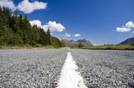 Open country road in the Scottish highlands