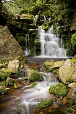 Waterfall on a mountain stream