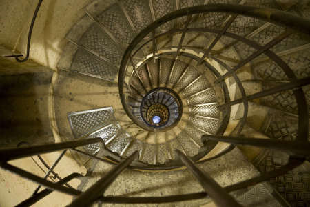 Spiral staircase in the Arc de Triomphe Parisの写真素材