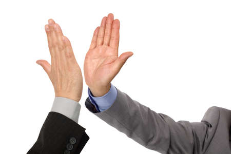 High five concept for success, teamwork, congratulating and celebration High five concept for success, teamwork, congratulating and celebration