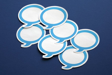 Blank white speech bubbles ready for message