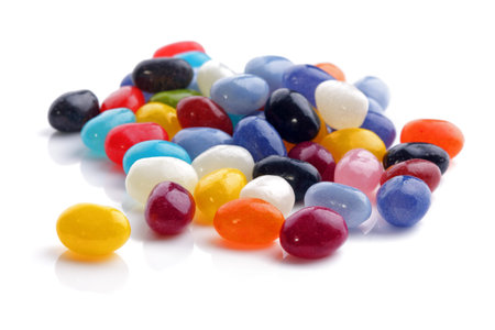Jellybeans isolated on white background