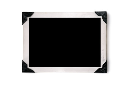 Blank photo with corner tabsの写真素材