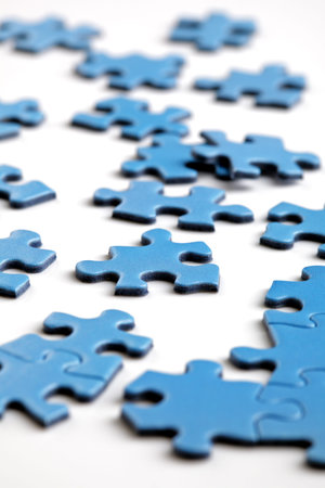Jigsaw puzzle pieces business concept for strategy and organisation