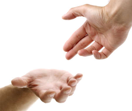 Hand reaching for assistance, support or friendshipの写真素材