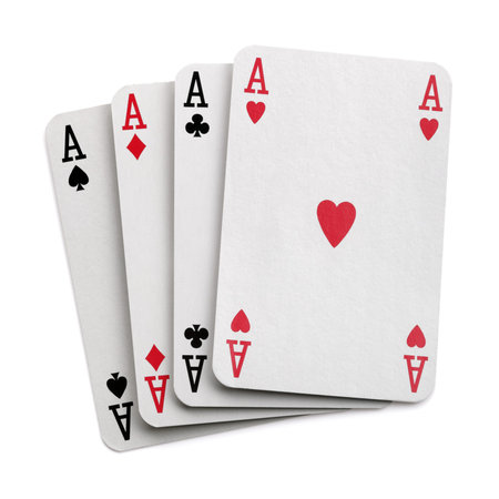 Four aces isolated on white