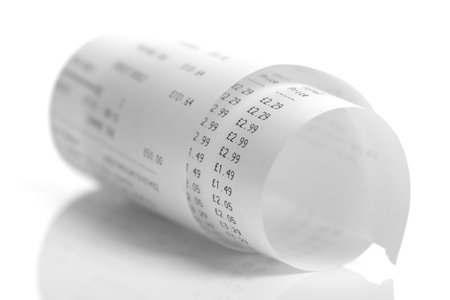 Grocery shopping add list on a till roll printout
