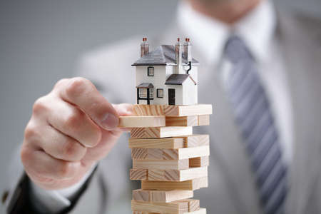 Investment risk and uncertainty in the real estate housing marketの写真素材