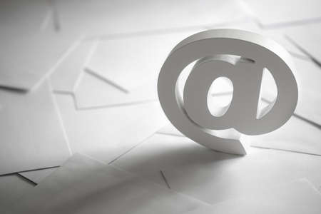 Email symbol on business letters concept for internet, contact us and e-mail address