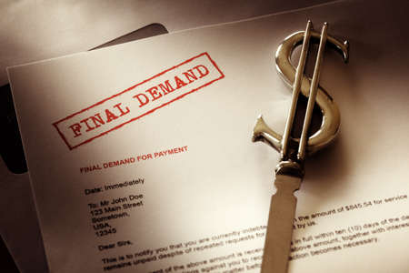 Final demand notice concept for debt, past due and overdue paymentの写真素材