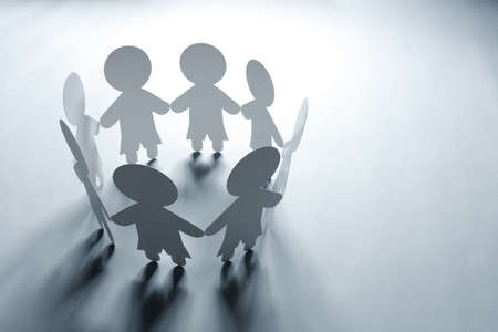 Paper chain friends, family or communityの写真素材