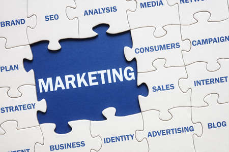 Business marketing solution jigsaw puzzleの写真素材