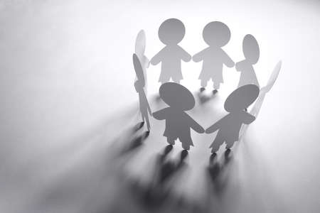 Paper chain friends, family or communityの写真素材