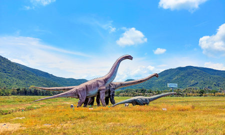 A dinosaur in the star dinosaur areaのeditorial素材