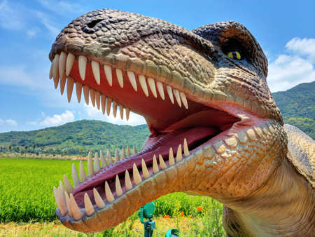 dinosaur sculptureの写真素材