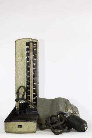 Old Blood Pressure Gauge on a white back groundの写真素材