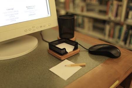Database and books in library.の写真素材