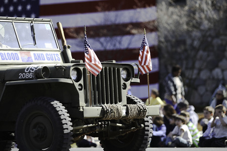 Millitery Jeep in Holiday Paradeの写真素材