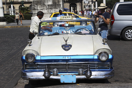 Antique  Ford car of 1957 on the street in Havana, Cubaのeditorial素材