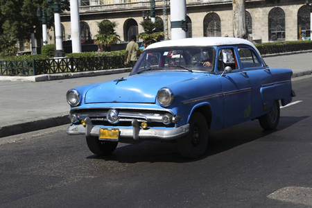 Antique car on the street in Havana, Cubaのeditorial素材