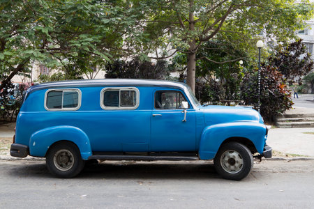 Antique car on the street in Havana, Cubaのeditorial素材