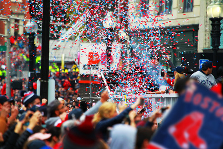Red Sox 2018 World Series Parade in Boston,のeditorial素材